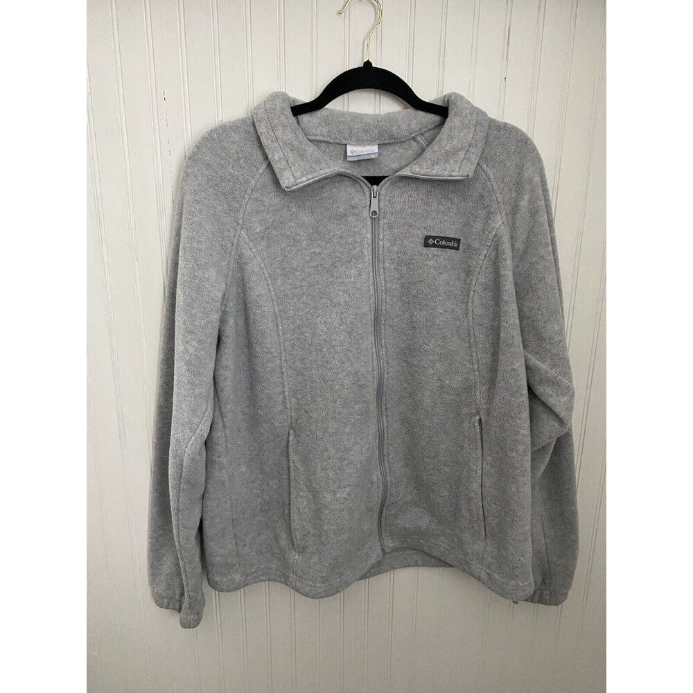 Columbia Sportswear Light Grey Heather Fleece Jacket Women's XLarge XL